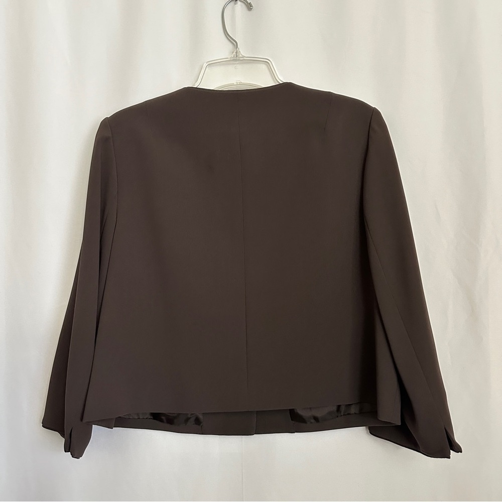 Vintage Talbots Women's Petite Dark Brown Button Up Short Jacket Blazer sz 12P - Picture 8 of 10